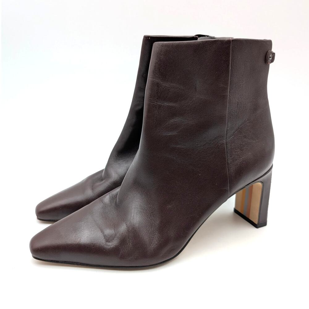 Sam Edelman Saige Ankle Bootie Pointed Toe Women's Dark Brown Size US7.5M EU38